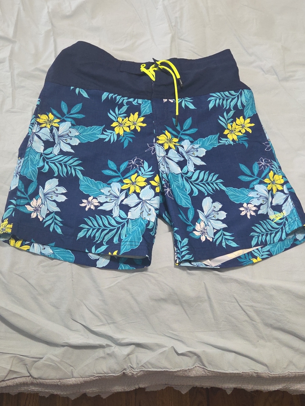 Speedo Navy Blue Athletic Swim Shorts with Mesh Lining